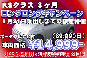 KSクラス ロングロングキャンペーン　ナビ付(90日)